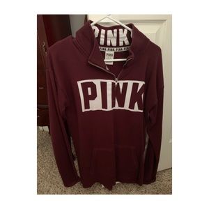 PINK burgundy half zip